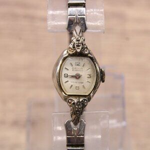 Vintage Orvin Watch Womens Silver Tone Stainless Steel Art Deco Expandable Band